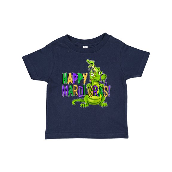 Inktastic Happy Mardi Gras Big and Little Alligators with Beads Boys or Girls Baby T-Shirt