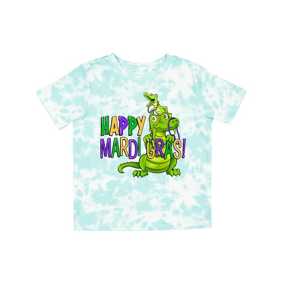 Inktastic Happy Mardi Gras Big and Little Alligators with Beads Boys or Girls Toddler T-Shirt