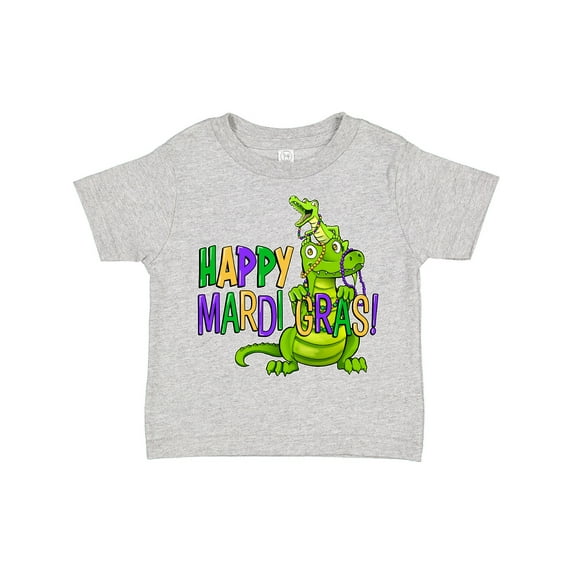 Inktastic Happy Mardi Gras Big and Little Alligators with Beads Boys or Girls Toddler T-Shirt