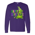 thumbnail image 1 of Inktastic Happy Mardi Gras Big and Little Alligators with Beads Long Sleeve T-Shirt, 1 of 5