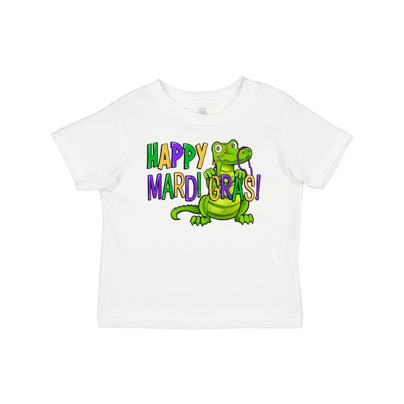 Inktastic Happy Mardi Gras Cute Alligator with Beads Boys or Girls Baby T-Shirt