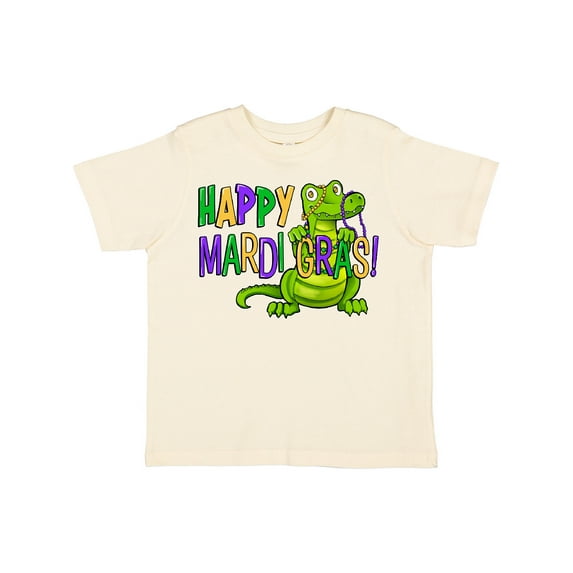 Inktastic Happy Mardi Gras Cute Alligator with Beads Boys or Girls Toddler T-Shirt