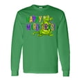 thumbnail image 1 of Inktastic Happy Mardi Gras Cute Alligator with Beads Long Sleeve T-Shirt, 1 of 5