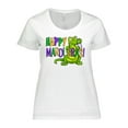 thumbnail image 1 of Inktastic Happy Mardi Gras Cute Alligator with Beads Women's Plus Size T-Shirt, 1 of 5