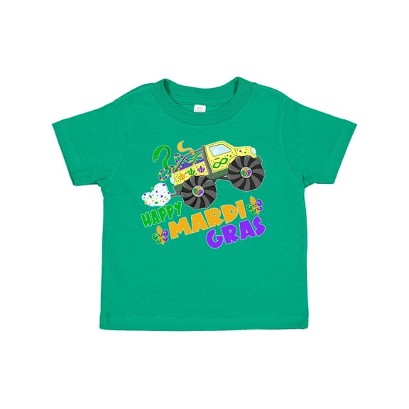 Inktastic Happy Mardi Gras Monster Truck with Beads Boys or Girls Toddler T-Shirt