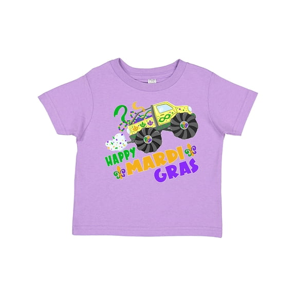Inktastic Happy Mardi Gras Monster Truck with Beads Boys or Girls Toddler T-Shirt
