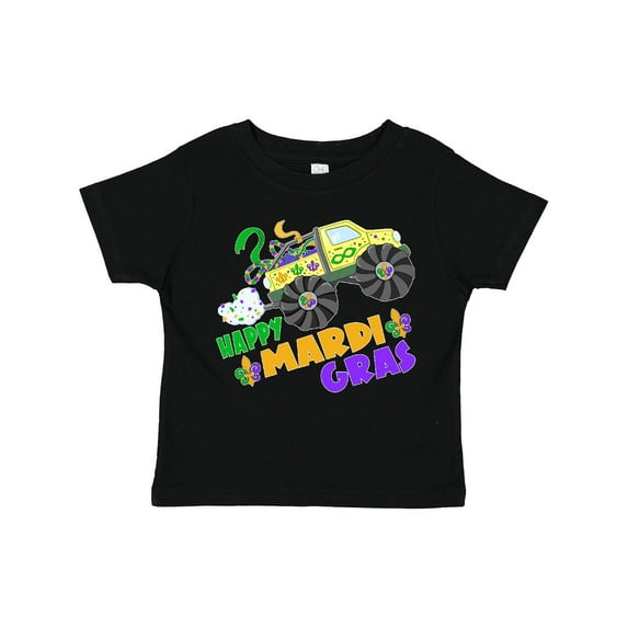 Inktastic Happy Mardi Gras Monster Truck with Beads Boys or Girls Toddler T-Shirt
