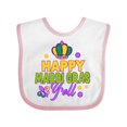 thumbnail image 1 of Inktastic Happy Mardi Gras Y'all with Crown Boys or Girls Baby Bib, 1 of 4