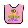 thumbnail image 1 of Inktastic Happy Mardi Gras Y'all with Crown Boys or Girls Baby Bib, 1 of 4