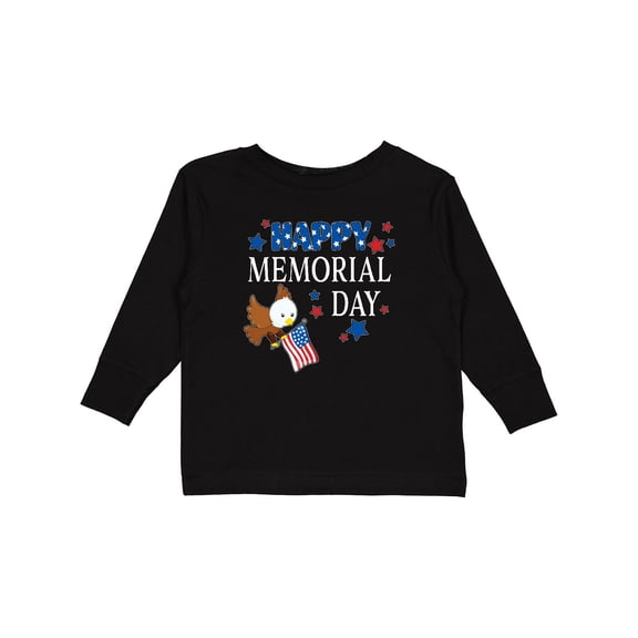 Inktastic Happy Memorial Day Eagle Boys or Girls Long Sleeve Toddler T-Shirt