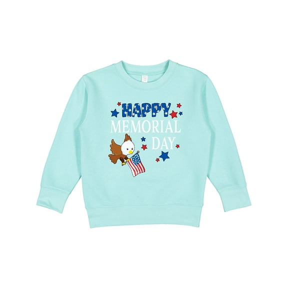 Inktastic Happy Memorial Day Eagle Toddler Sweatshirt