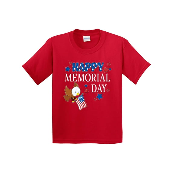 Inktastic Happy Memorial Day Eagle Youth T-Shirt