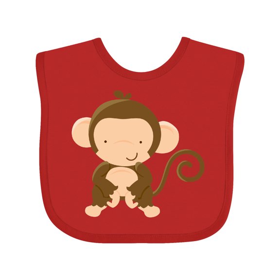 Inktastic Happy Monkey Boys or Girls Baby Bib