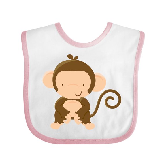 Inktastic Happy Monkey Boys or Girls Baby Bib