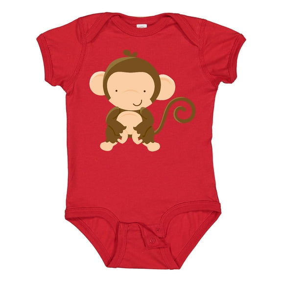 Inktastic Happy Monkey Boys or Girls Baby Bodysuit