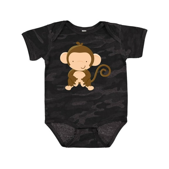 Inktastic Happy Monkey Boys or Girls Baby Bodysuit