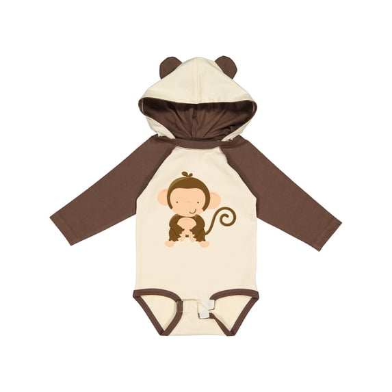 Inktastic Happy Monkey Boys or Girls Long Sleeve Baby Bodysuit