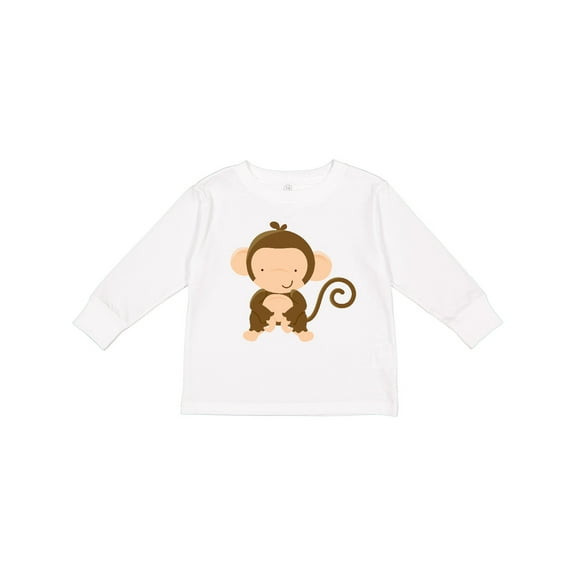 Inktastic Happy Monkey Boys or Girls Long Sleeve Toddler T-Shirt