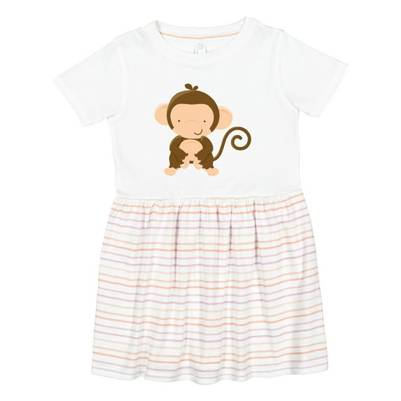 Inktastic Happy Monkey Girls Toddler Dress