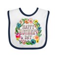 thumbnail image 1 of Inktastic Happy Mother's Day- Flowers Boys or Girls Baby Bib, 1 of 4