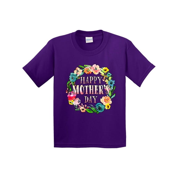 Inktastic Happy Mother's Day Flowers Youth T-Shirt