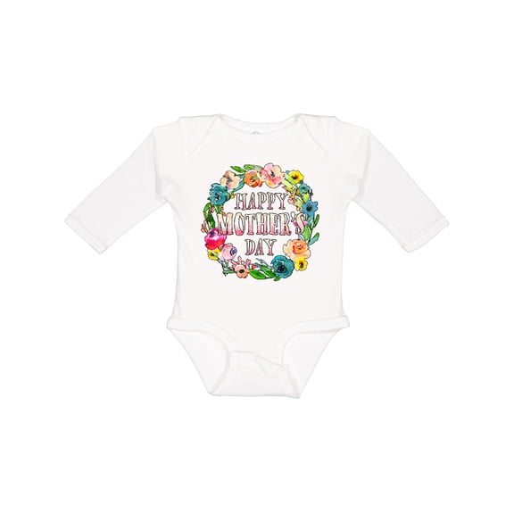 Inktastic Happy Mother's Day- flowers Boys or Girls Long Sleeve Baby Bodysuit