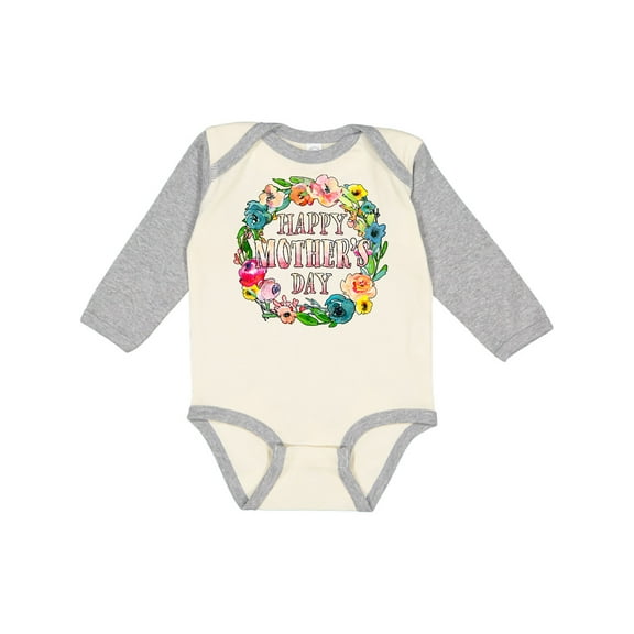 Inktastic Happy Mother's Day- flowers Boys or Girls Long Sleeve Baby Bodysuit