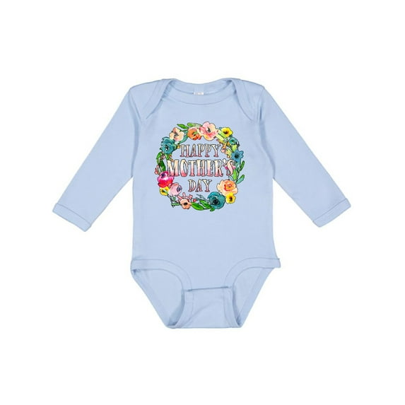 Inktastic Happy Mother's Day- flowers Boys or Girls Long Sleeve Baby Bodysuit