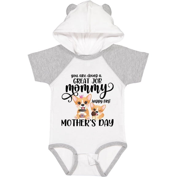 Inktastic Happy Mother's Day with Cute Corgi Dogs Boys or Girls Baby Bodysuit