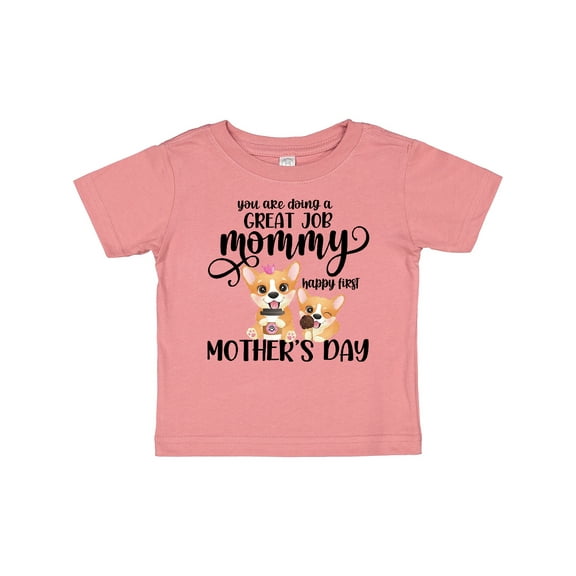 Inktastic Happy Mother's Day with Cute Corgi Dogs Boys or Girls Baby T-Shirt