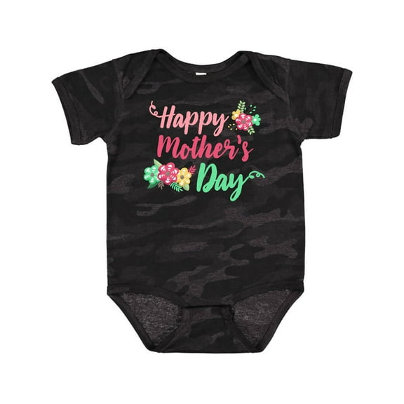 Inktastic Happy Mothers Day with Flowers Boys or Girls Baby Bodysuit