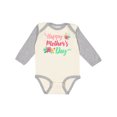 thumbnail image 1 of Inktastic Happy Mothers Day with Flowers Boys or Girls Long Sleeve Baby Bodysuit, 1 of 5