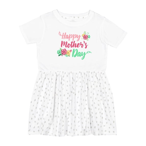 Inktastic Happy Mothers Day with Flowers Girls Toddler Dress