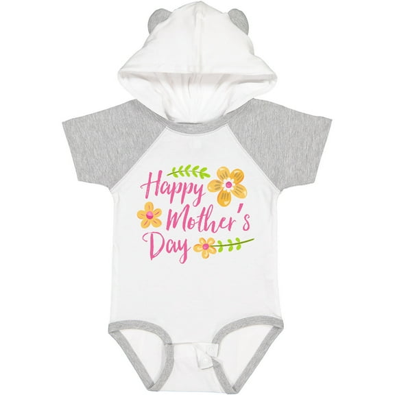 Inktastic Happy Mothers Day with flowers Boys or Girls Baby Bodysuit