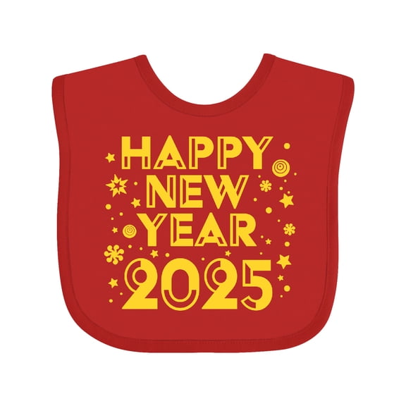 Inktastic Happy New Year 2025 Boys or Girls Baby Bib