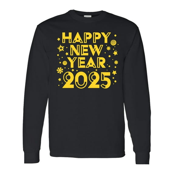Inktastic Happy New Year 2025 Long Sleeve T-Shirt