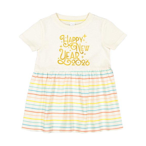 Inktastic Happy New Year 2026 Girls Baby Dress