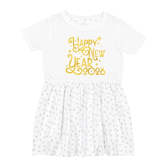 Inktastic Happy New Year 2026 Girls Toddler Dress