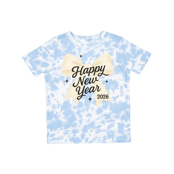 Inktastic Happy New Year 2026 Gold Bow Celebration Boys or Girls Toddler T-Shirt