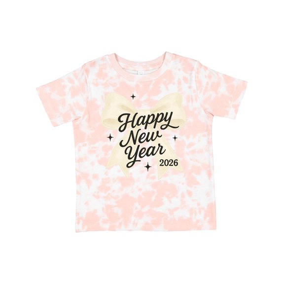 Inktastic Happy New Year 2026 Gold Bow Celebration Boys or Girls Toddler T-Shirt