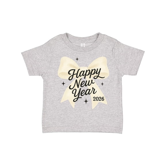 Inktastic Happy New Year 2026 Gold Bow Celebration Boys or Girls Toddler T-Shirt