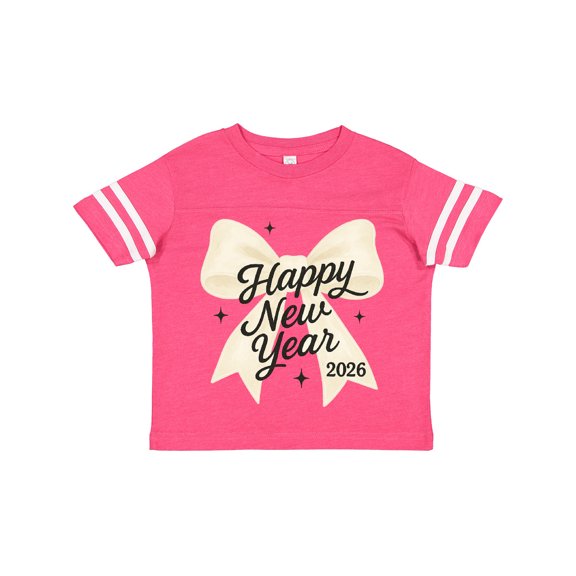 Inktastic Happy New Year 2026 Gold Bow Celebration Boys or Girls Toddler T-Shirt