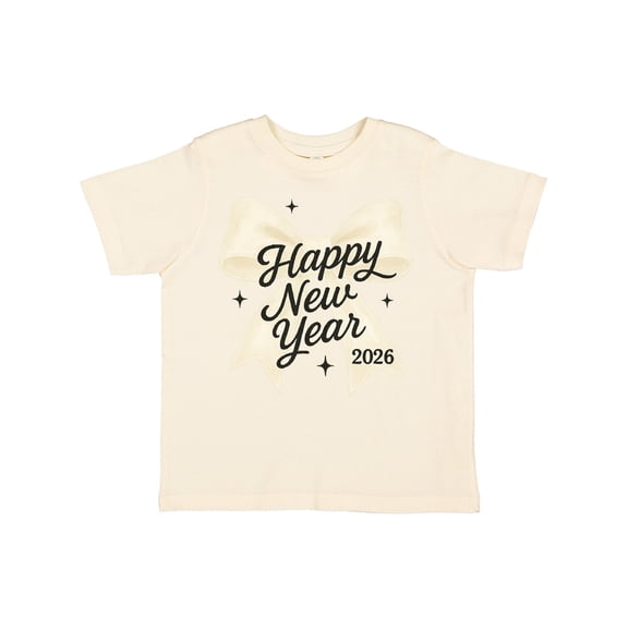 Inktastic Happy New Year 2026 Gold Bow Celebration Boys or Girls Toddler T-Shirt