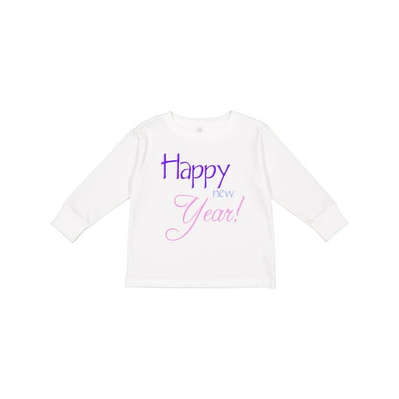 Inktastic Happy New Year Colorful Boys or Girls Long Sleeve Toddler T-Shirt