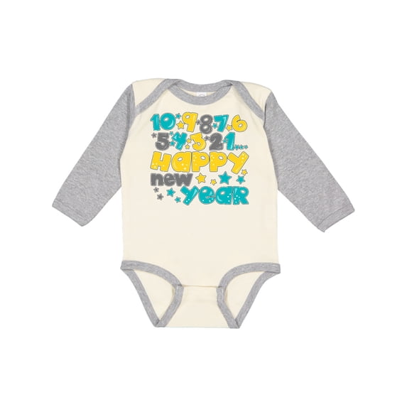 Inktastic Happy New Year Countdown Boys or Girls Long Sleeve Baby Bodysuit