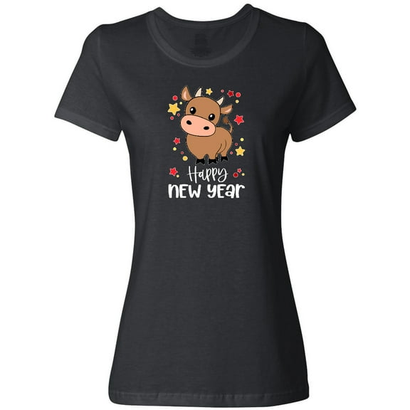 Inktastic Happy New Year Cute Ox Women's T-Shirt