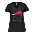 thumbnail image 1 of Inktastic Happy New Year Party Women's Plus Size V-Neck T-Shirt, 1 of 5