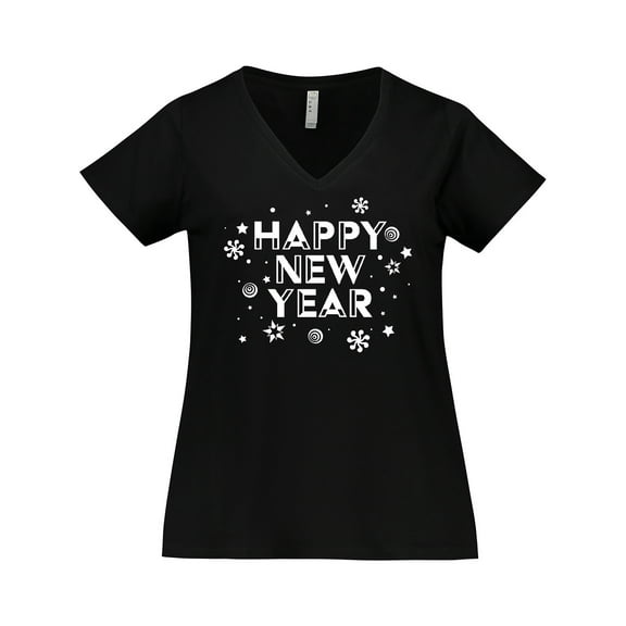 Inktastic Happy New Year Women's Plus Size V-Neck T-Shirt