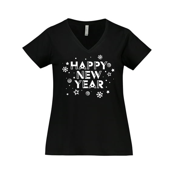 Inktastic Happy New Year Women's Plus Size V-Neck T-Shirt