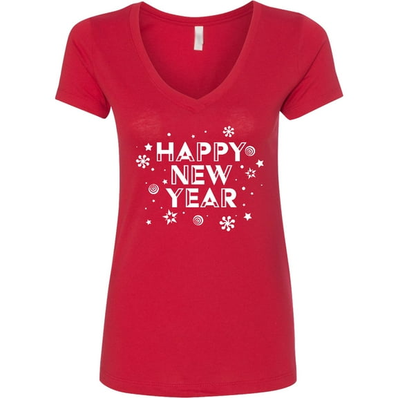 Inktastic Happy New Year Women's V-Neck T-Shirt